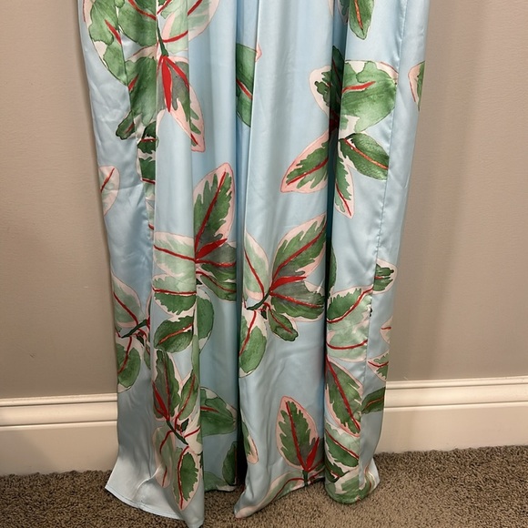 Anthropologie Hutch Ruched Jumpsuit Light Blue Tropical Sz 10 NEW - Picture 12 of 16